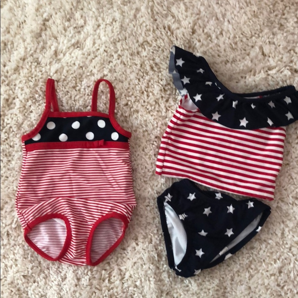 6-9 month carter and CP bathing suits never worn